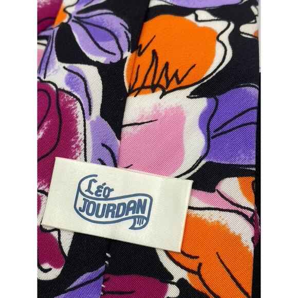 LEO JORDAN Men’s Multicolor Floral Print Tie SZ OS - Picture 6 of 6